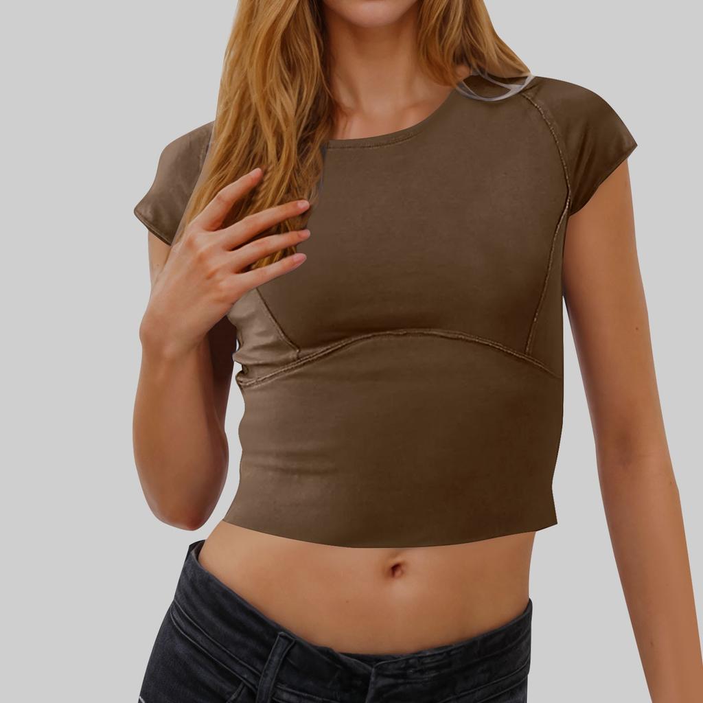 Women's Casual Basic Going Out Tops Slim Fit Short Sleeve R-Neck Tight T Shirts