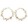 Exaggerated Hoop Earrings for Women Leaf Flower Gold Color Big Circle Earrings Vintage Trend Women's Jewelry Gift