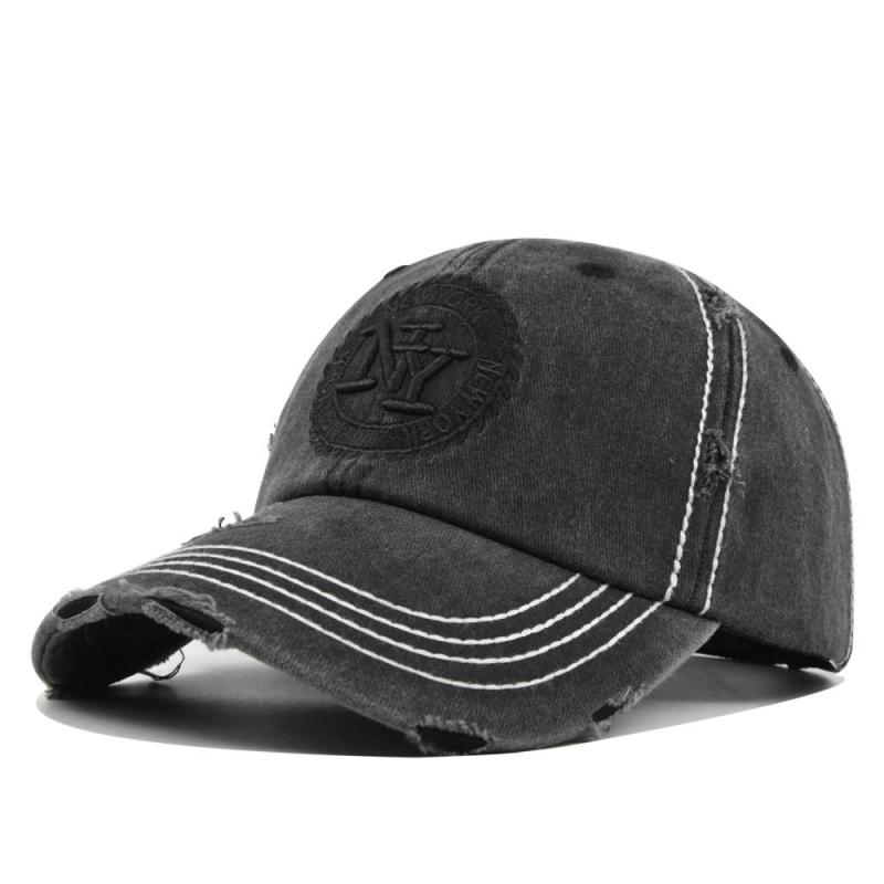 Distress Embroidered NY Letters Baseball Hats Sunshade New Unisex Versatile Retro Broken Style Peaked Caps Fashion Personal Ins