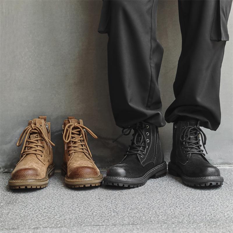 

Мужские челси рабочего стиля на высоком голенище в британском стиле с боковой молнией 666-J 41