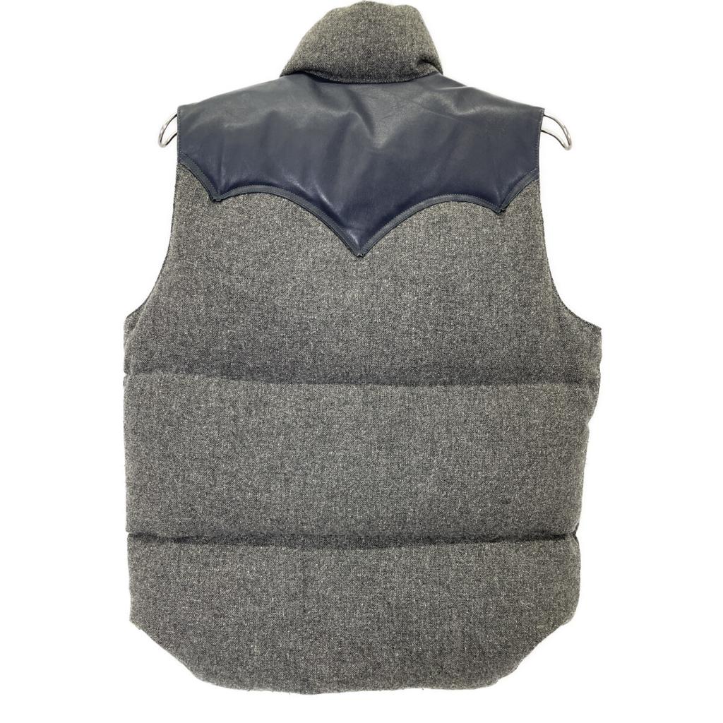 Rocky Mountain Featherbed MK.227068 Wool Leather x Canvas Down Vest coat grayUsed
