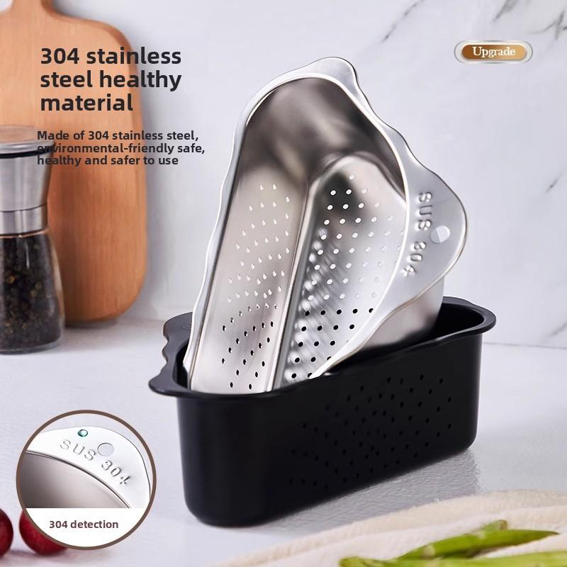 304 Stainless Steel Vegetable Basin, Triangular Sink, Hanging Filter Screen, Instant Noodle Residue, Leftover Food Filter Screen