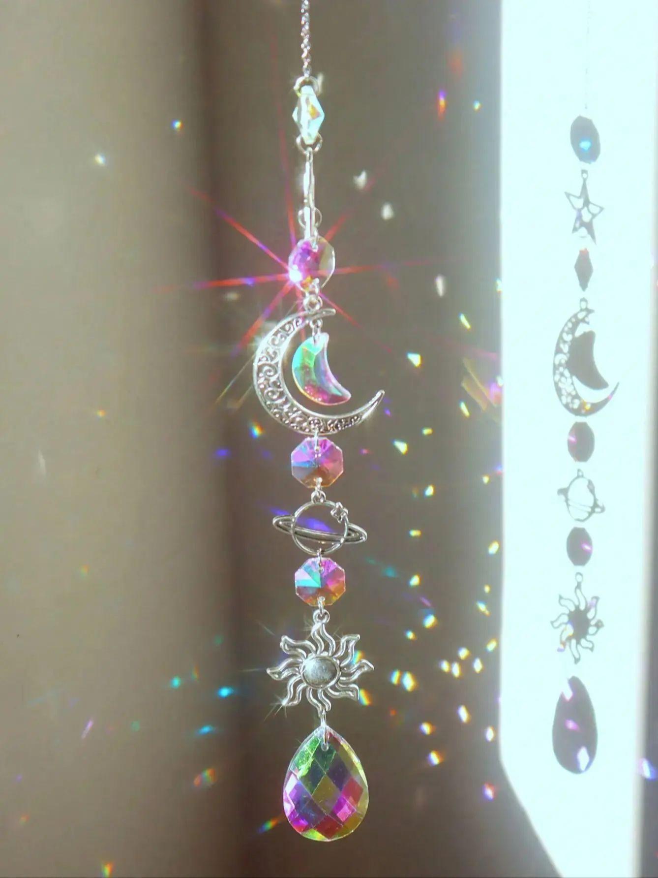 

1шт Ловец снов в стиле галактики с луной, звездами, солнцем и хрустальными элементами