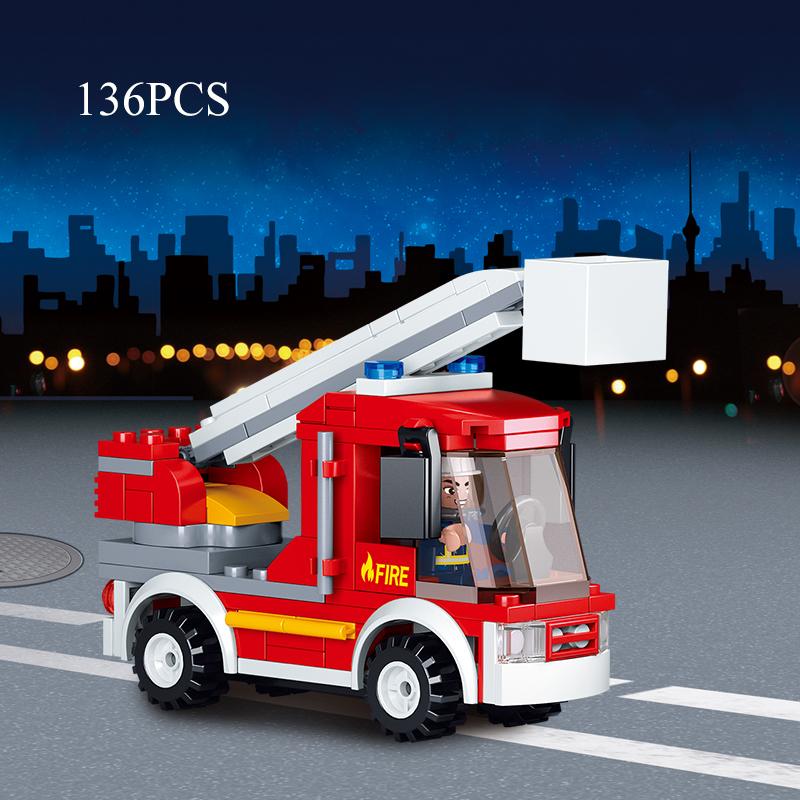 

Пожарно-спасательная машина, пожарный самолет, станция, строительные блоки, игрушки, кирпичи, набор строительных моделей, подарки для детей, мальчиков, детей No Box