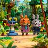 Non-Toxic 334Pcs Rabbit Fox Snake Model Building Blocks Anime Movie Series Small Particle Assembly Toy Animal Ornament Kid Holiday Gifts