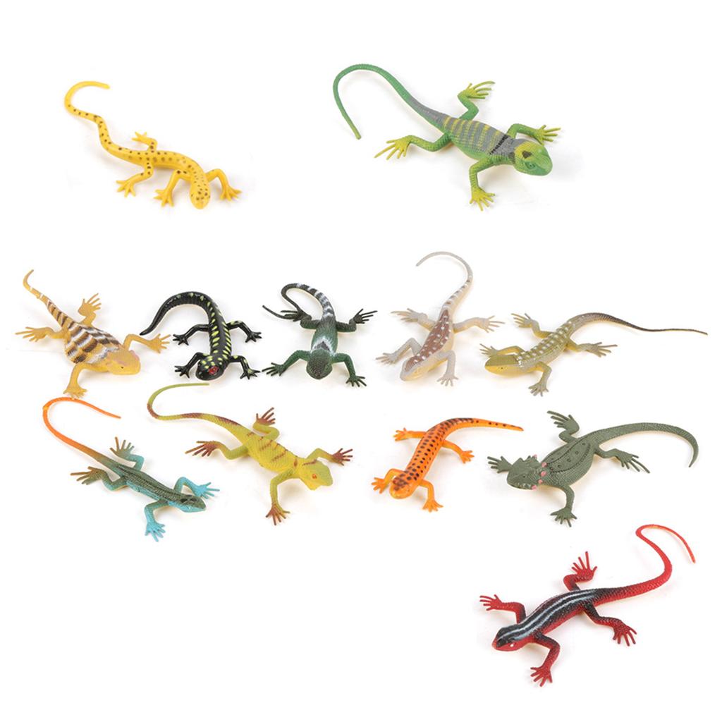 12Pcs/set Colorful Simulated Lizard Models Kids Children Animal Toys Teaching Props Tools