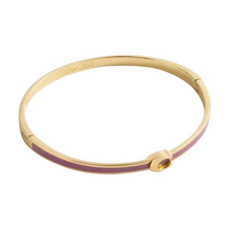 COACH Brand Logo Bracelet Women s Gold/Pink