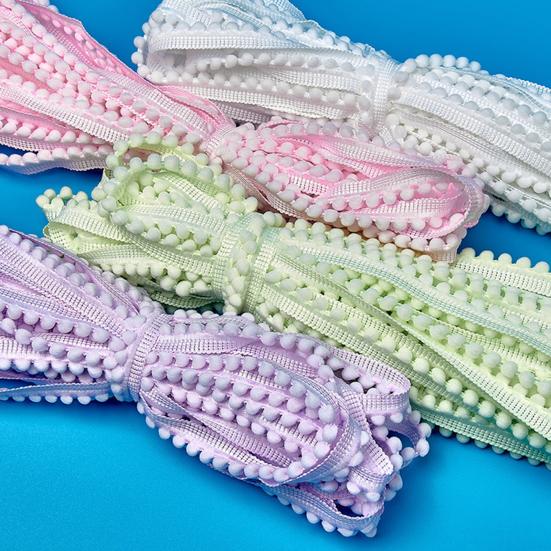 1000CM Pom Pom Trim Ribbon DIY Sewing Crafts Ball Fringe Ribbon Home Curtain Clothes Pillow Decoration Pompom Tassel Ribbon