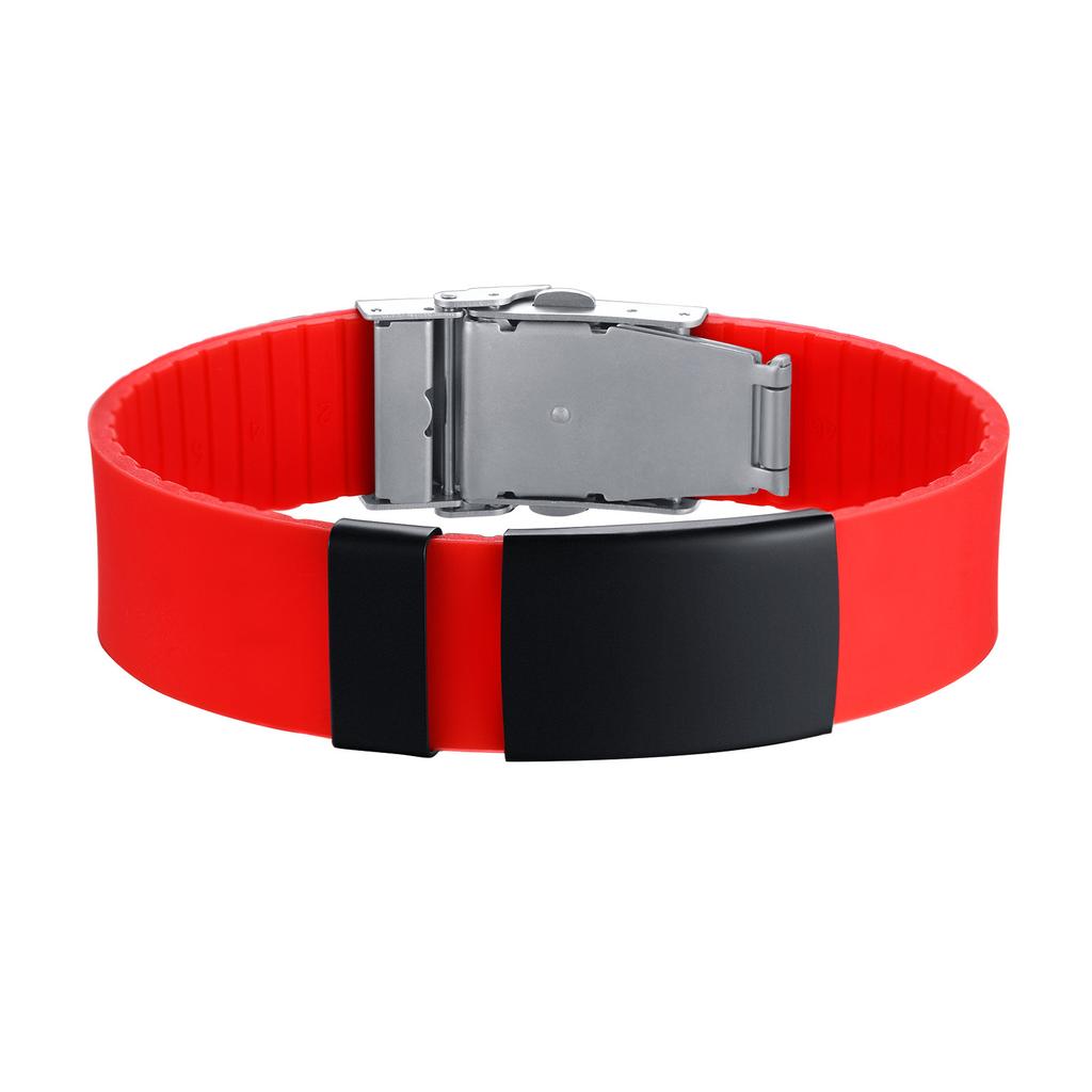 Free Engraving Custom ID Bracelet, Rubber Brands Personalized Silicone Wristbands for Men Women
