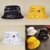 Stylish Letter Print Fisherman Hat Creative Hand-painted Sunshade Hat For Couples