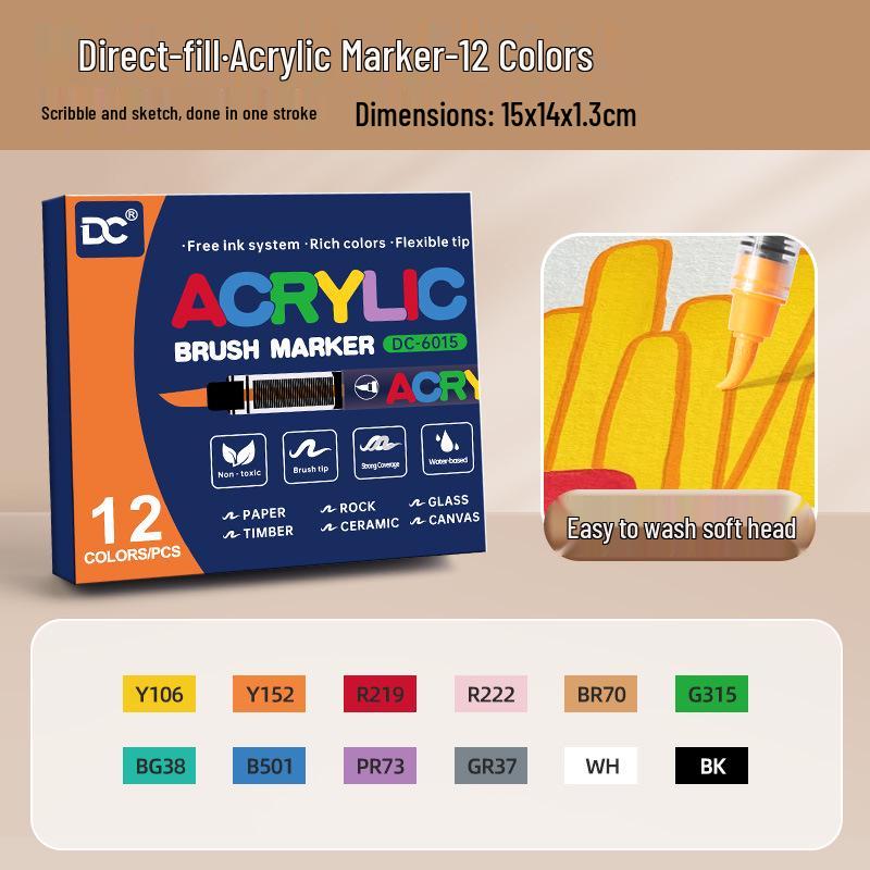 Acrylic Marker Set: Water-based, Opaque Colors for Kids  Art with Stackable Pens