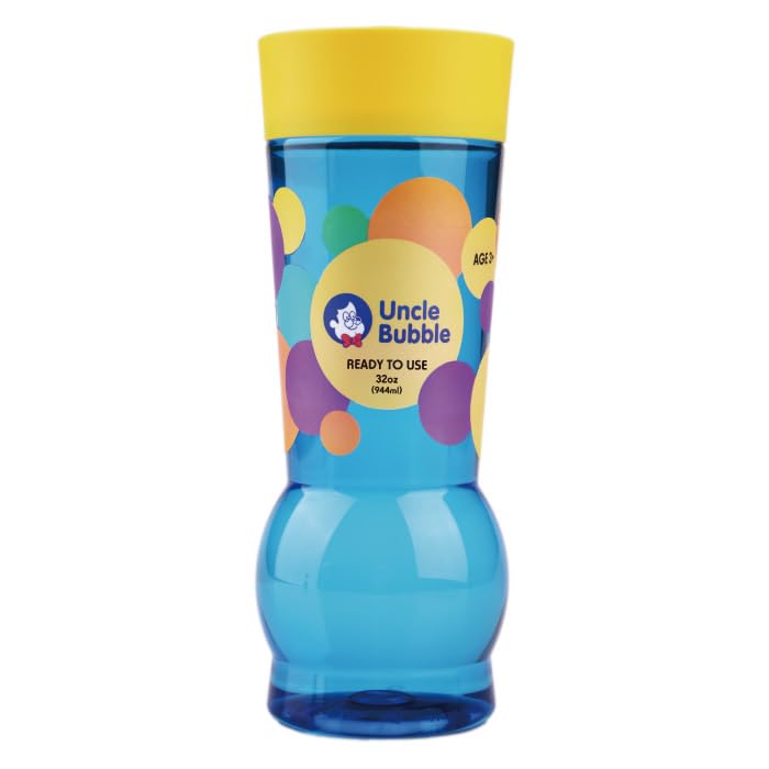 

Uncle Bubble Bubble Yellow для Большого 32 унции Создайте Огромный Специальный Пузырь Идеально для Улицы и Двора Жидкость Uncle Bubble, Крышка, Пузыри, (944 мл), синий