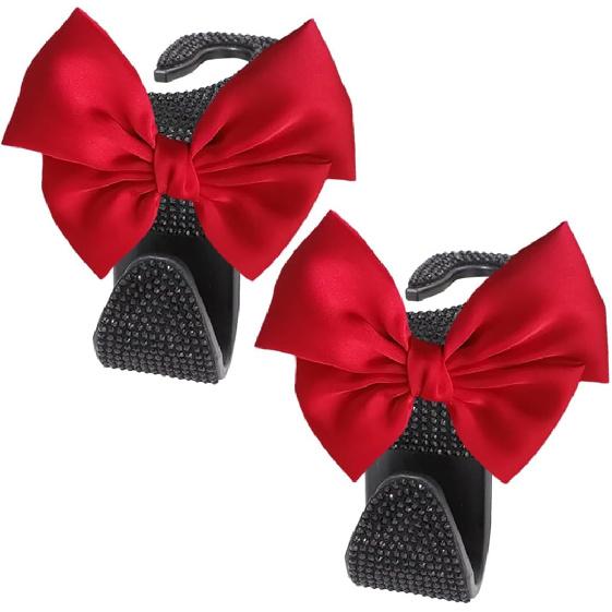 

Black Car Seat Back Storage Hook Car Purse Hook Car Hooks for Purses and Bags Cute Bag Hooks for Car Headrest 2 Pack Red Bow Red Bow
