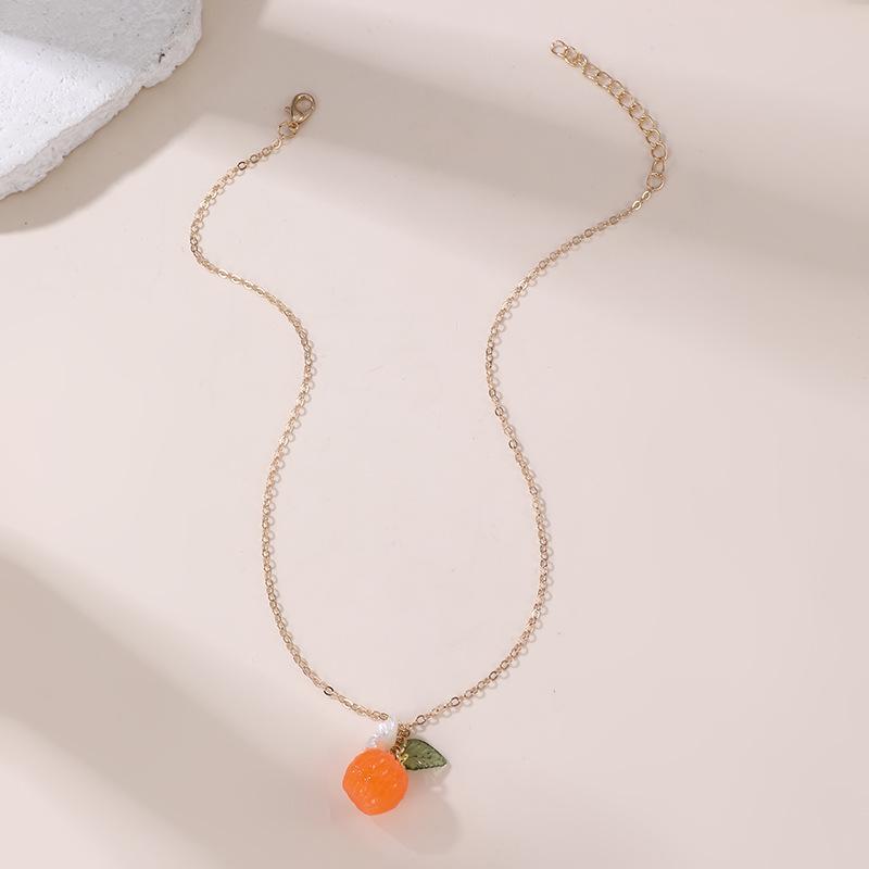 Gold-Plated 3D Fruit Pendant Necklace Suitable For Everyday Wear Birthday/Holiday Gift