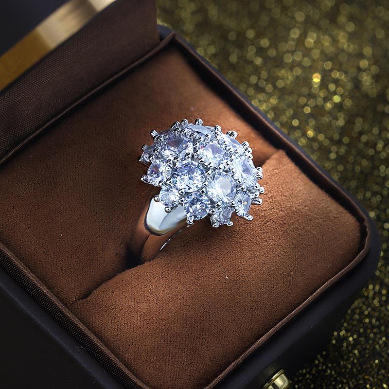 Exquisite White Zircon Sparkle AAA Attending Wedding Party Event Anniversary Gift High Quality Boutique Jewelry