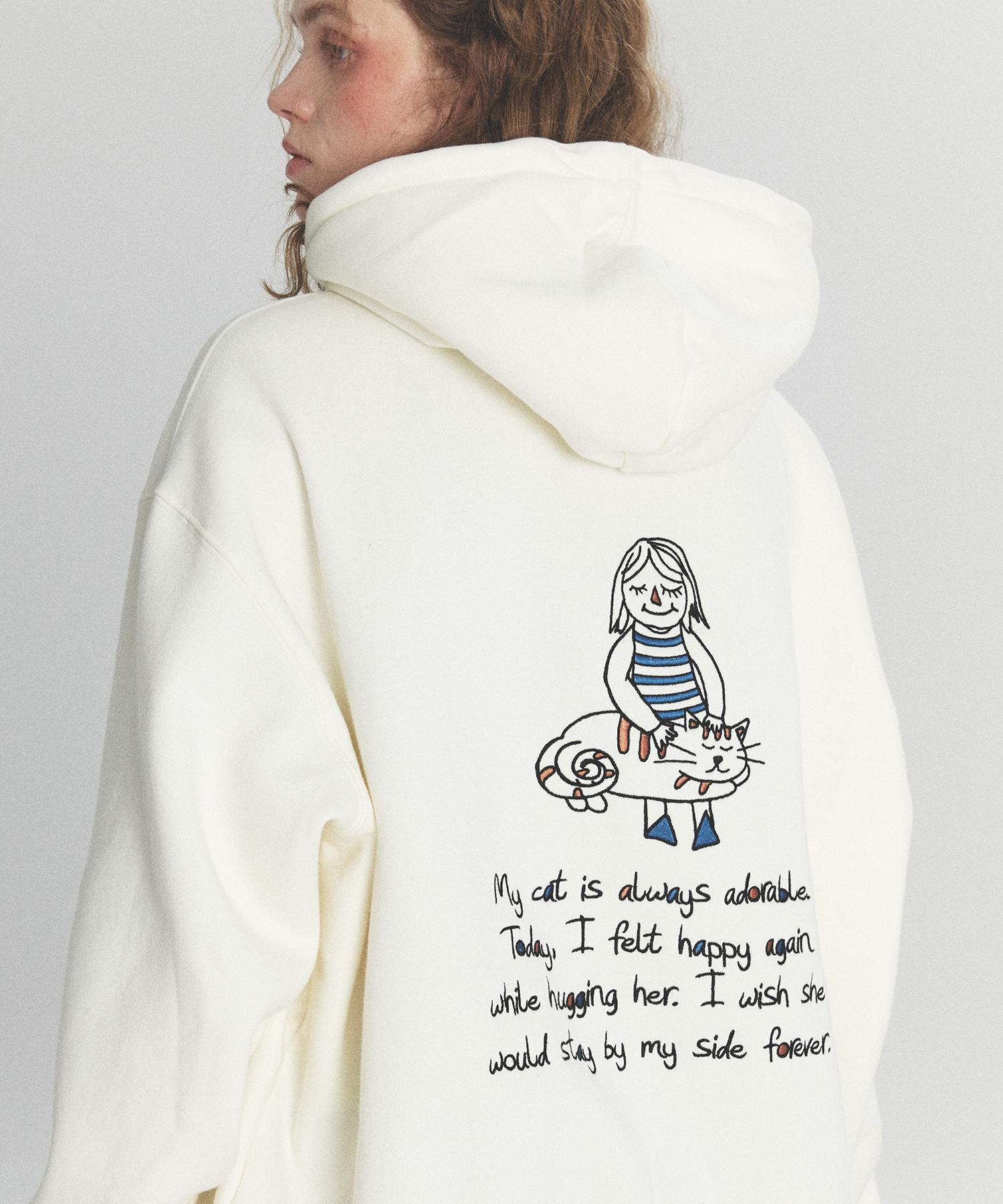 Худи Compagno Stay Cats с вышивкой, кремовый Cream/L