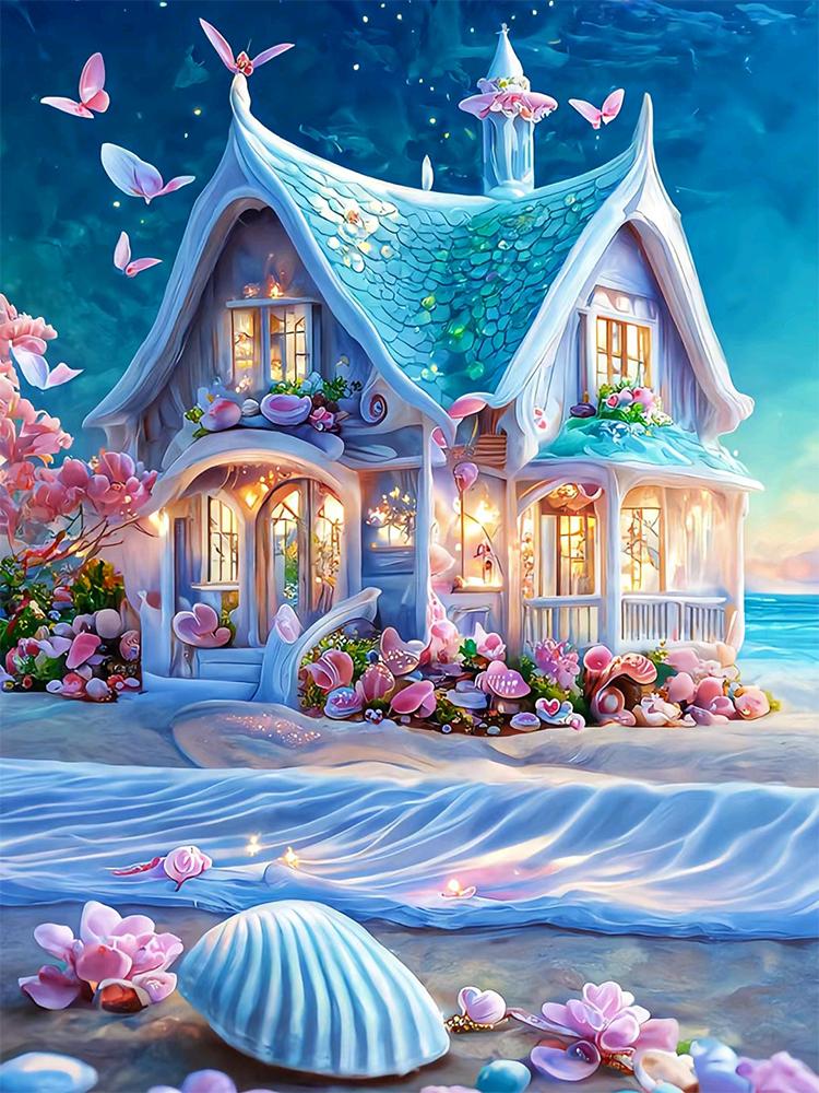 

Новая цветная алмазная картина Сказочный домик 5D алмазная вышивка украшение для дома Замок мечты DIY мозаика вышивка крестом Full Round 20x30CM