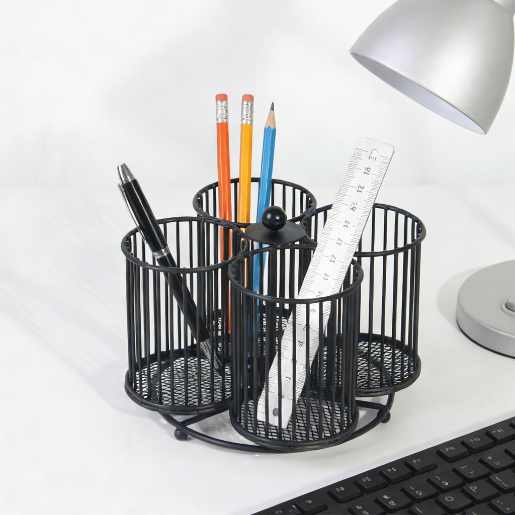 Rotating Desk Pen Holder Multi-function Office Storage Box Custom Logo Stationery Storage Bulk