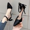 Fashion Stiletto Pointed Toe Women's Sandals 2025 Luxury Comfortable and Elegant Vintage Designer Sandal Daily Summer Ladies Shoes Sale