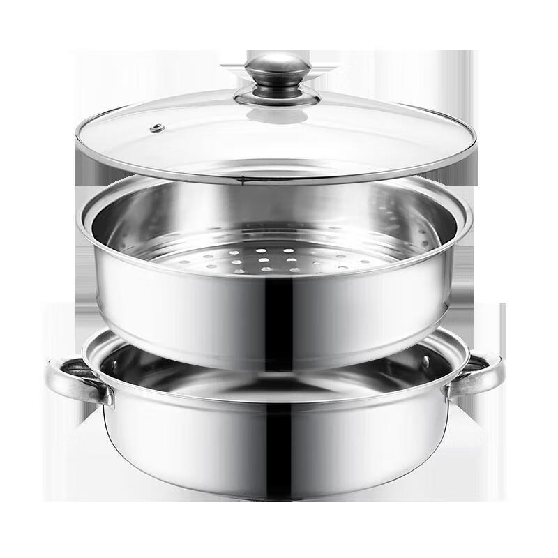 Adneny Love Serie 28cm Zweischichtiger Dampfgarer aus 410 Edelstahl