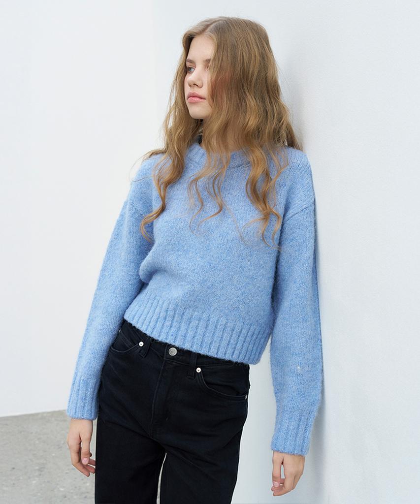 VEM.VER Round Neck Crop Knit_3 Colors