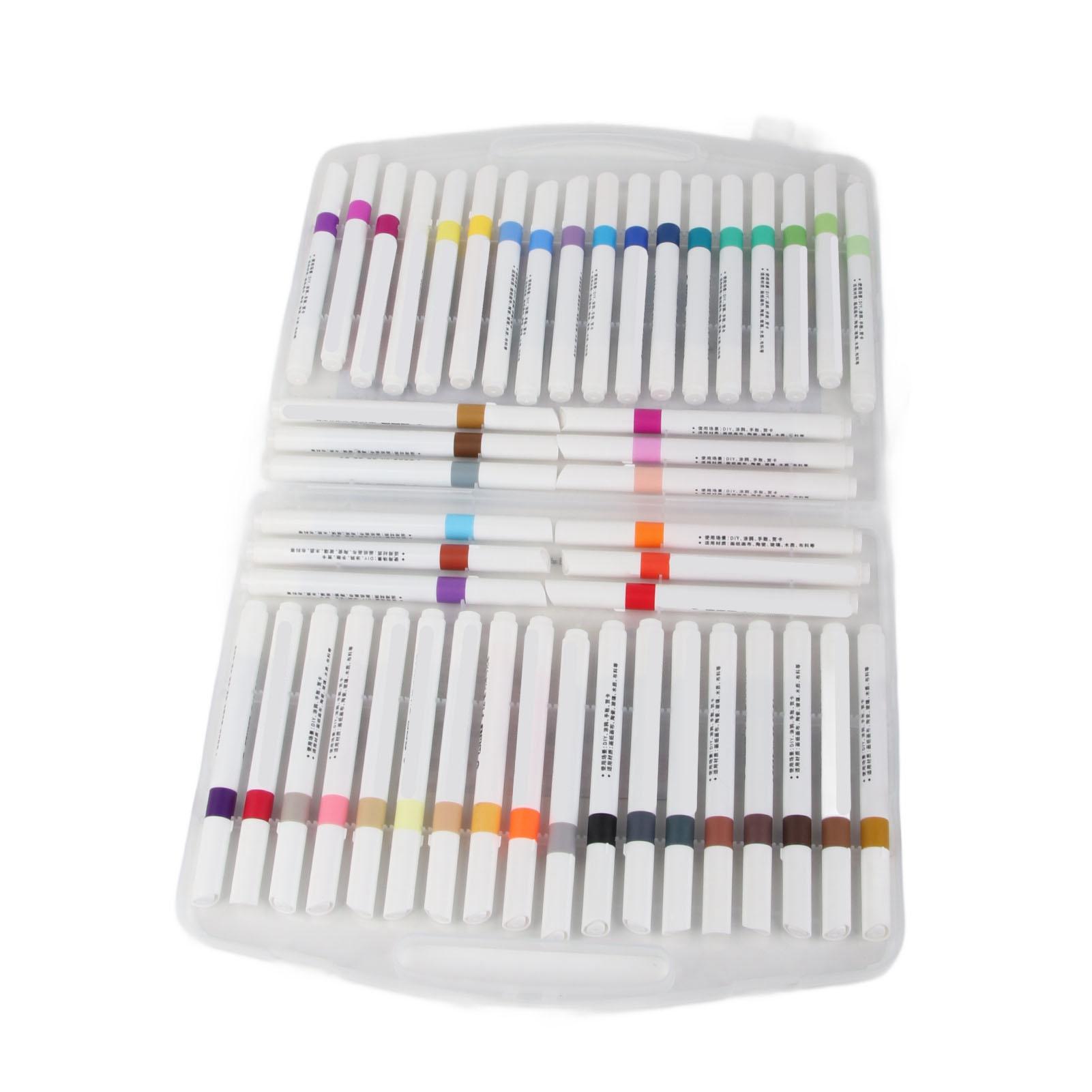 

48 цветов акриловые маркеры для краски треугольная оболочка гладко пишущая для камня ткани дерева керамики