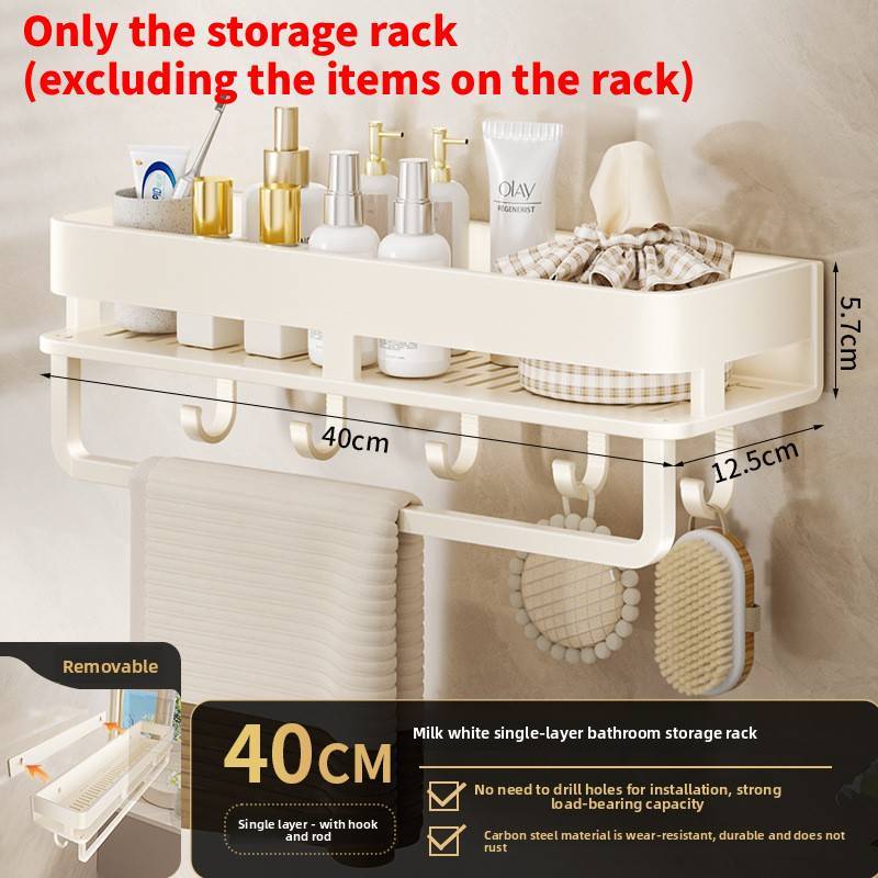 Moderne minimalistische weiße wandmontierte Badezimmerregale mit abnehmbarem Design für Duschaufbewahrung und Toiletten