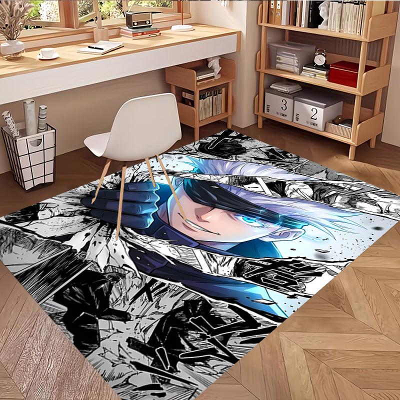 Jujutsu Kaisen Print Rug, Washable Floor Carpet, For Entryway Dorm Laundry Room Office Study, Home Decor Birthday Christmas Gift