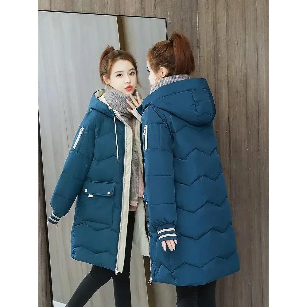 Winter Women Jacket Coats Long Parkas Female Down Cotton Hooded Overcoat Thick Warm Jackets Windproof Casual Student Coat