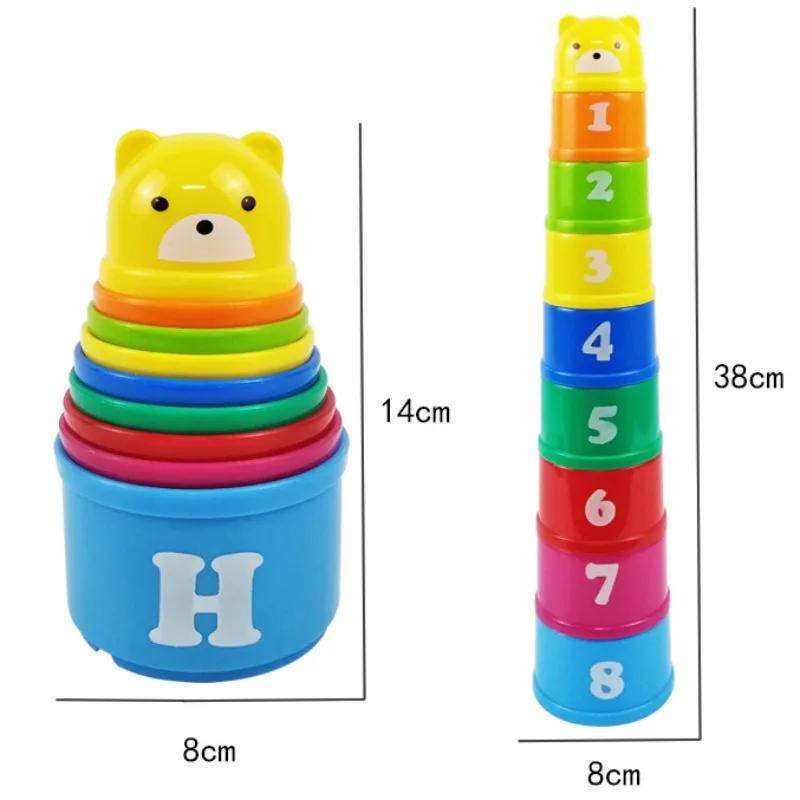 Kid Brain Response Battle Fold Cup Hand Speed Competition Fold Cup Baby Stack Game Early Education Puzzle Train Board Games Toy