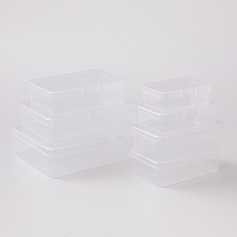 Transparent Rectangle PP Plastic Storage Box for Hardware & Electronic Components