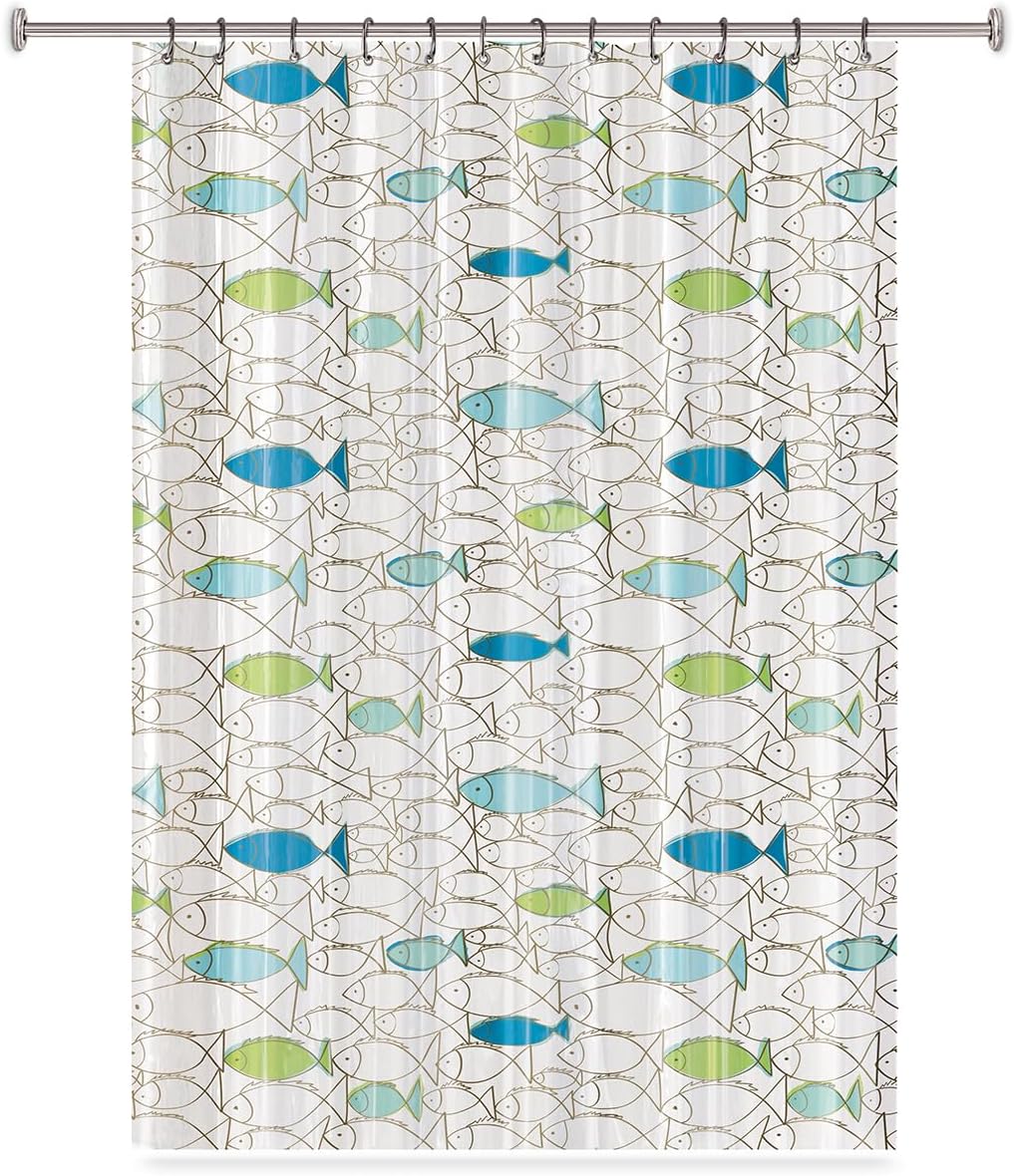 Pandara Jewelry Splash Home Chummy Peva 5Gauge Shower Curtain, For Bathroom And Bathtub, No Chemical Smell, Waterproof Curtains With 12 Rustproo