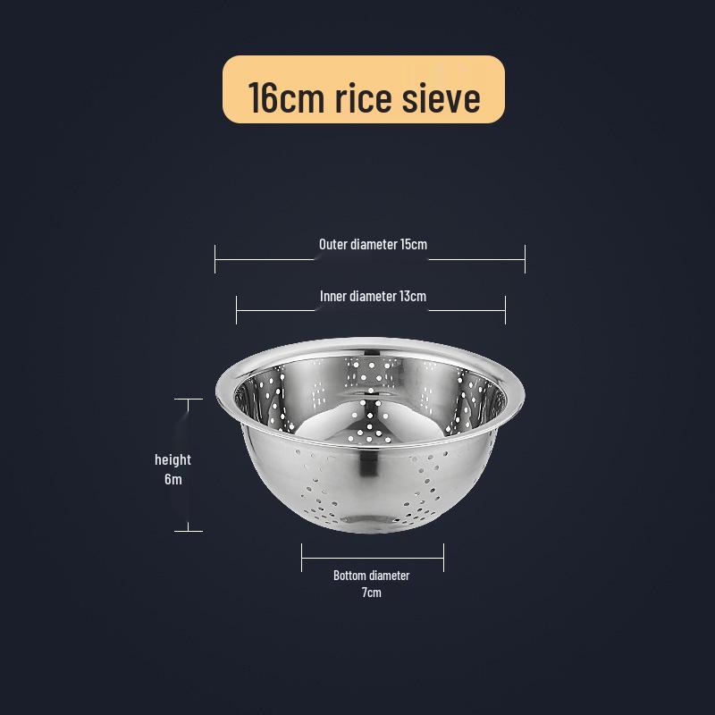 Two-Piece Stainless Steel Vegetable and Rice Draining Basin Set