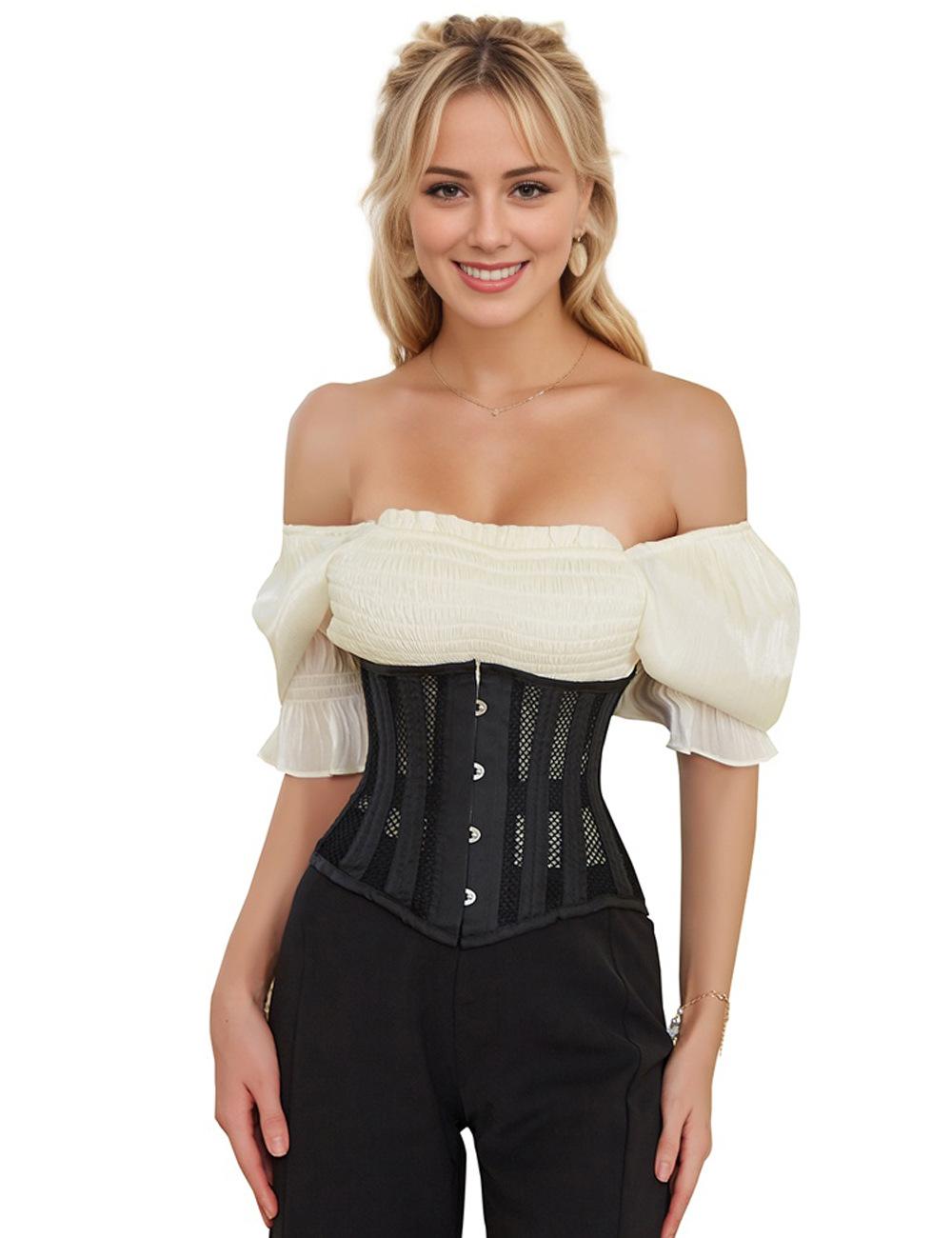 

Внешний корсет короткий регулируемый корсет для коррекции талии корсет из мягкой стальной сетки 6XL(INTL.5XL)