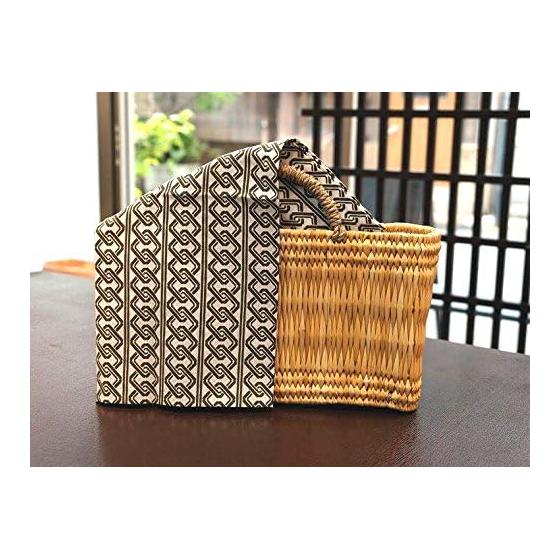 Somen Anbo Tenugui - Yoshiwara Tsumugi, Rikancha - 100% Cotton, Tokka, Made in Japan, 35cm x 100cm - Continuous Chain Pattern, Good Relationships,