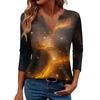 Women's Casual Fashionable Sexy Comfortable V-Neck Christmas Three-Quarter Sleeve Top