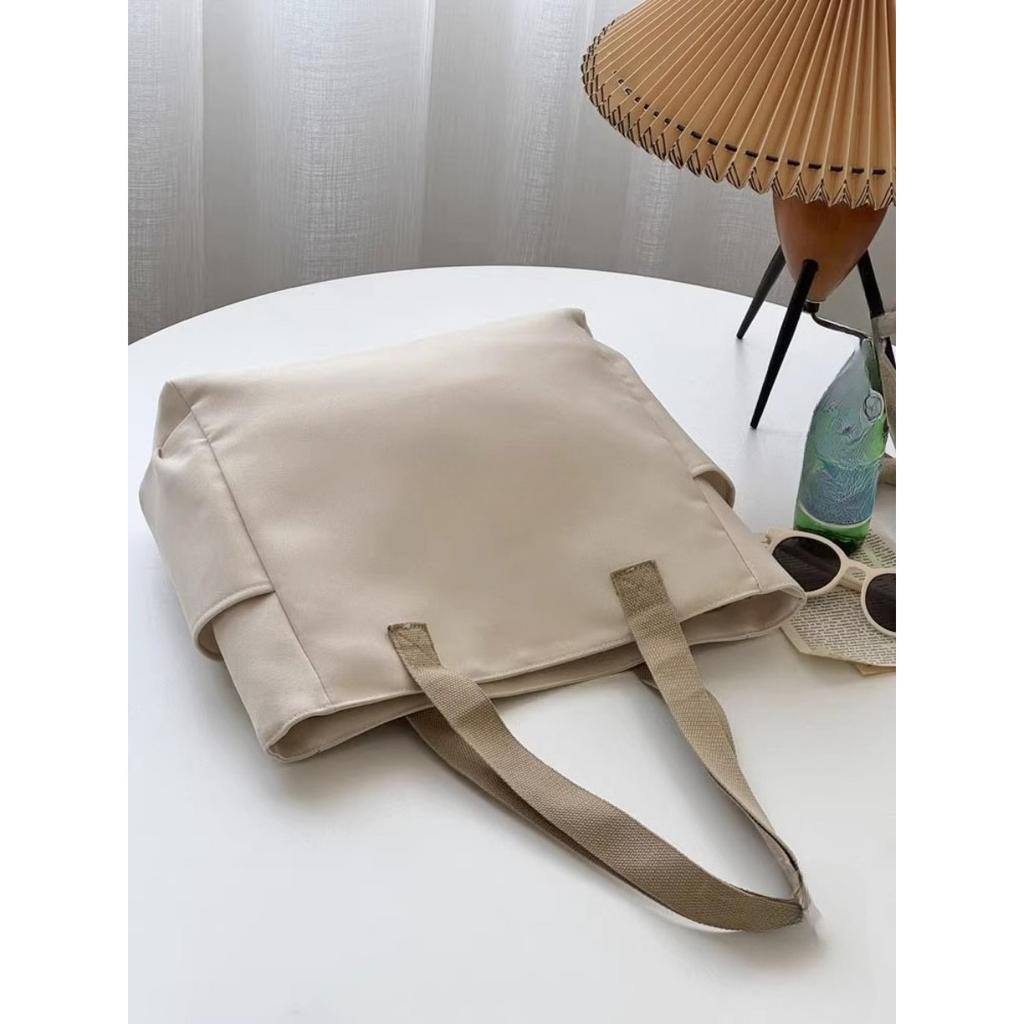 Original Design Japanese Knot Commuter Thick Nylon Tote Bag Casual Art Student Simple One Shoulder Handbag