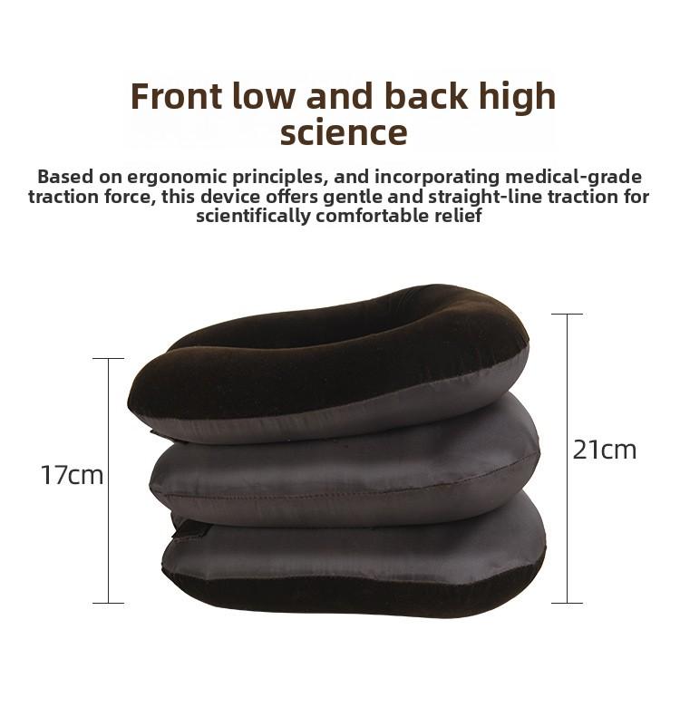 U-förmiges Nackenkissen Luftaufblasbares Kissen Zervikalstütze Nacken Schulterschmerzen Entspannung Stütze Massagekissen Luftkissen Traktion Weich