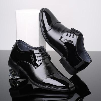 Men'S PU Leather Lace Up Shoes Pointed Toe Formal Business Dress Shoes JZ-6716