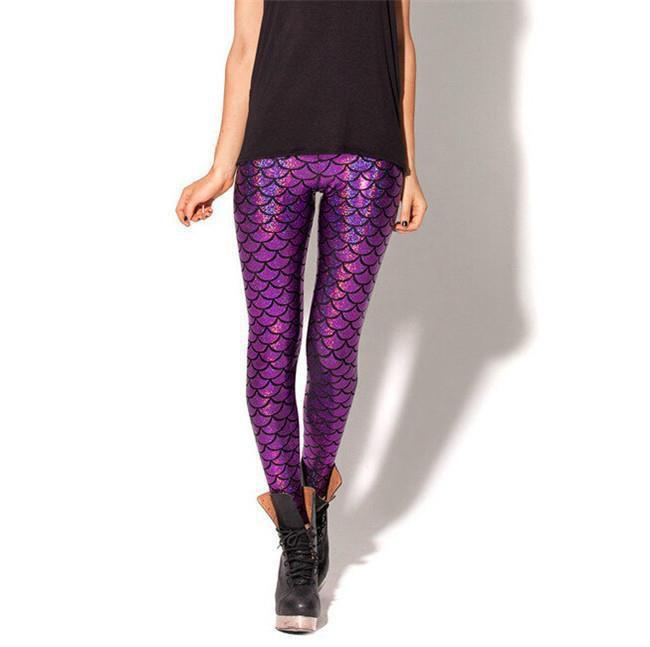 

3D Digital Print Fish Scale One-piece Leggings for Autumn/Winter S