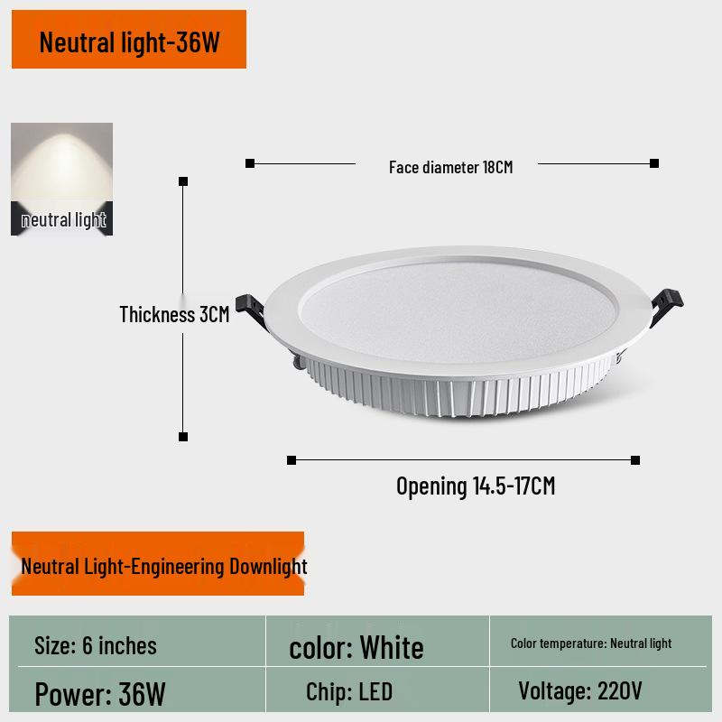 High Power Super Bright Recessed Downlight for Commercial & Retail Ceilings
