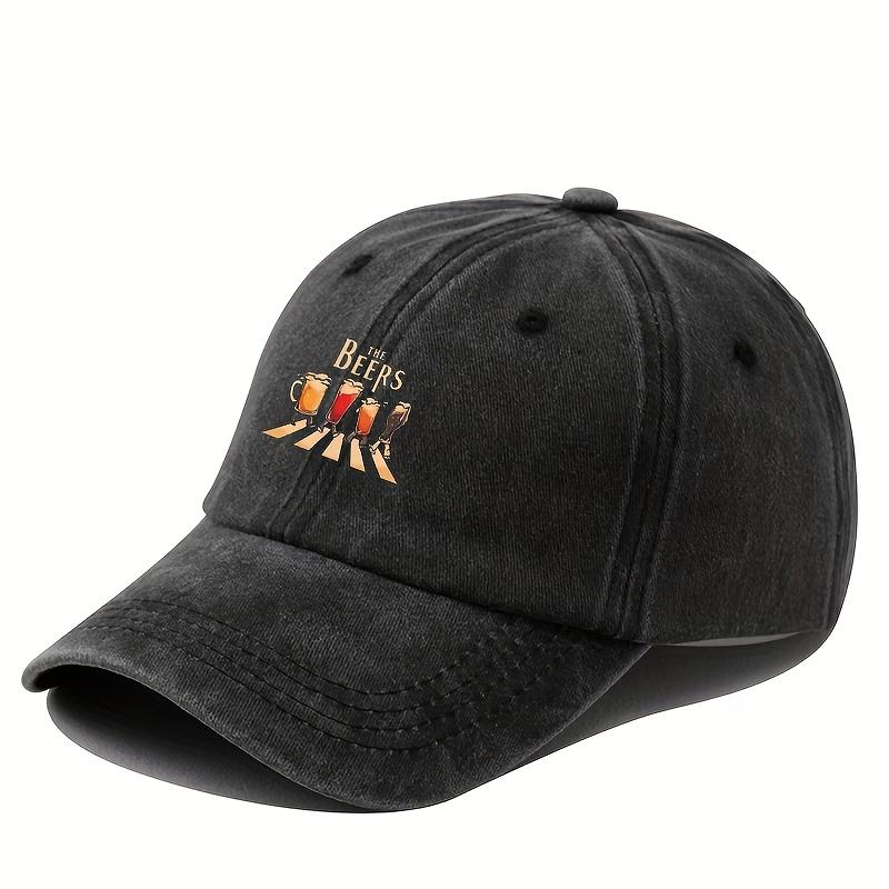 Men's "THE BEERS" Baseball Cap | Retro Washed Adjustable for Fishing Hip-Hop & Outdoor