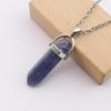 Handmade Amethyst Rose Quartz Hexagonal Pillar Pendant Necklace (N760)