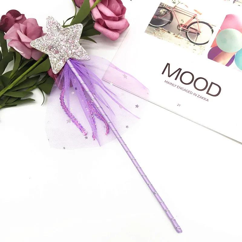 Glitter Star Wands Princess Angel Fairy Star Magic Wands Girls Fairy Magic Dress-up Costume Props for Birthday Party Supplies