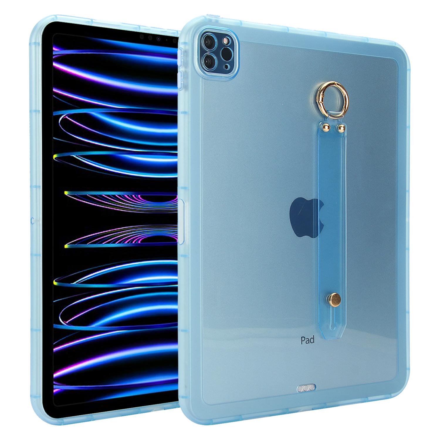 

Tablet Case For iPad Pro 11 (2022)/(2021)/(2020) Shockproof TPU Cover with Wristband Blue