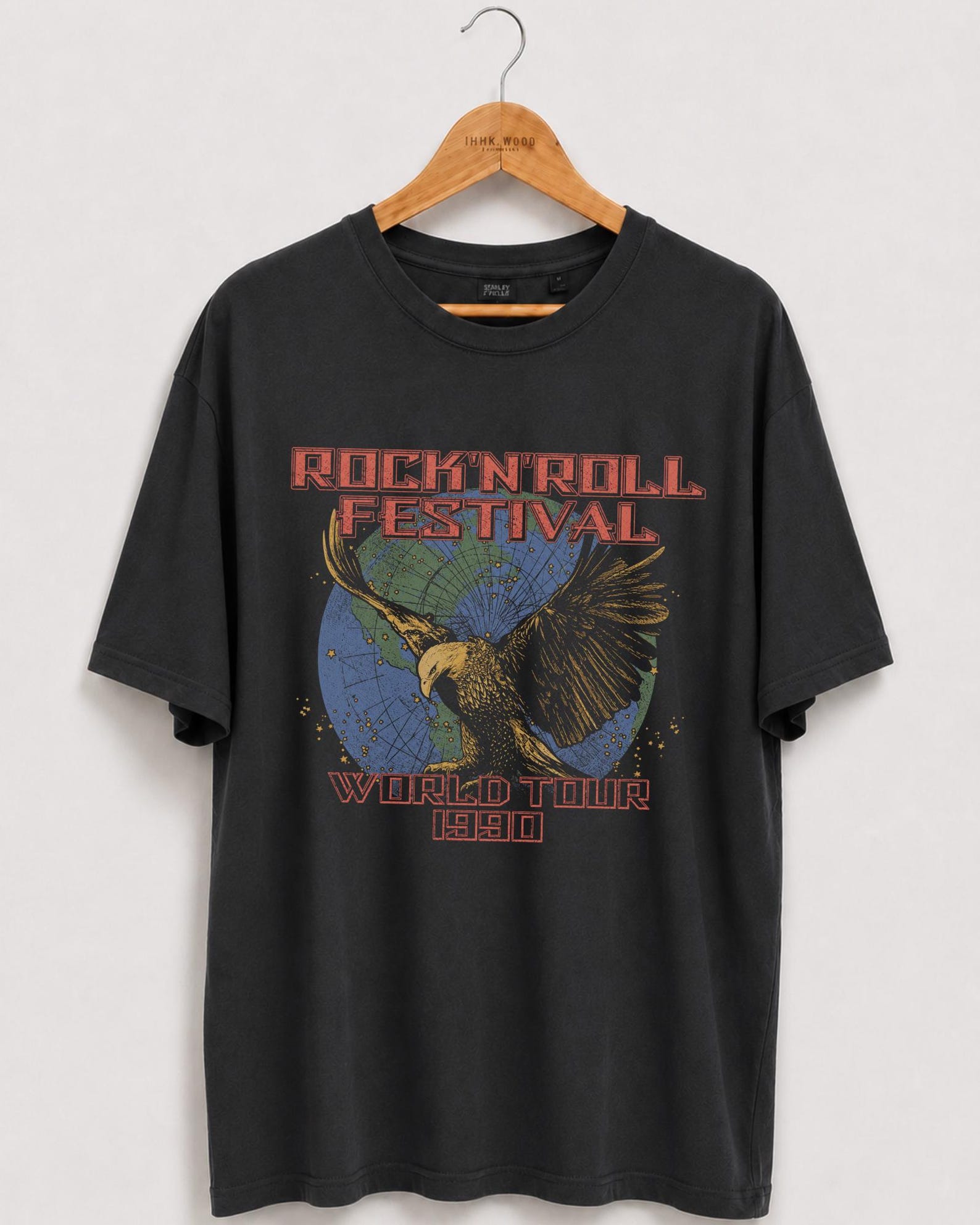 Unisex Rock N Roll Festival, Eagle Graphic T-shirt, World Tour 1980 Vintage Concert Tee, Band Tee Style, Vintage T-Shirt, Rock Music 2XL