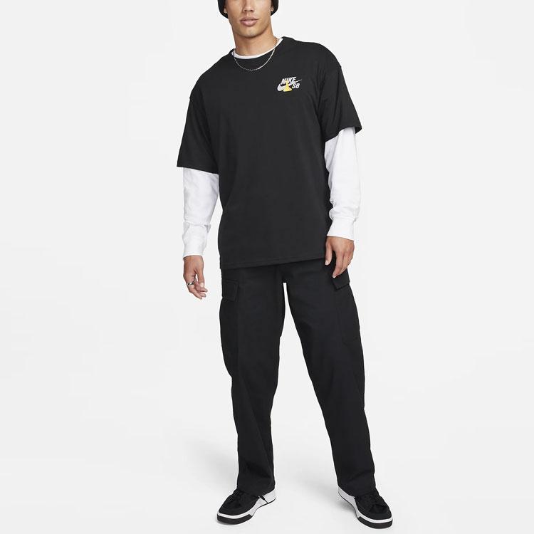 Nike Solid Color Zipper Straight Leg Work Pants Men bottoms Black FQ0496-010