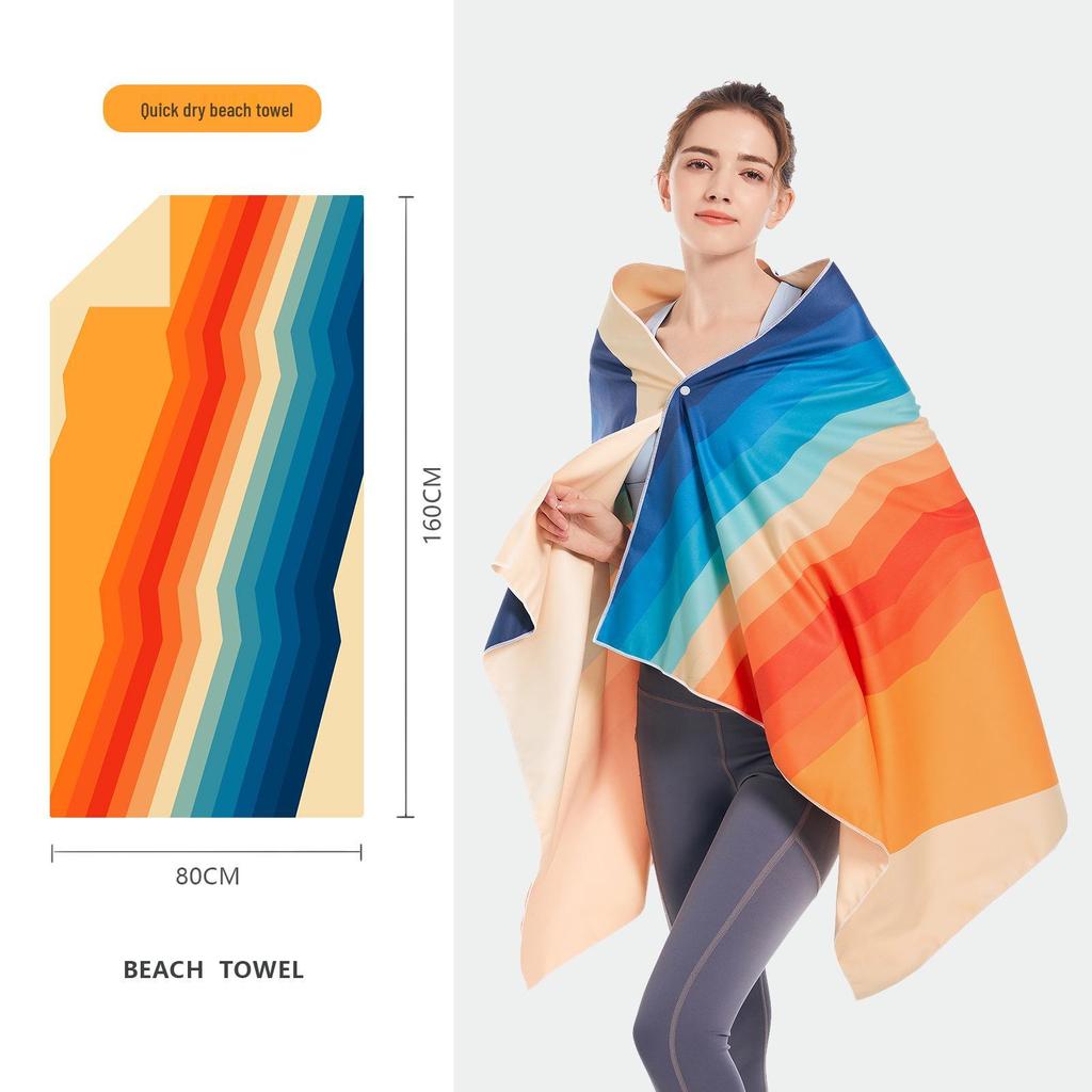 Double-Sided Microfiber Beach & Bath Towel - Absorbent, Quick-Drying