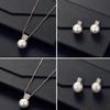 Ensemble de bijoux 3 pièces Élégant Perles Imitation Strass Géométrie Collier Boucles d'oreilles Pour Femmes Mariée Mariage Fête Cadeaux
