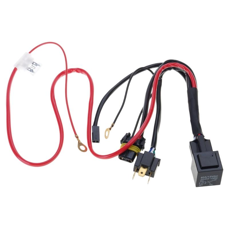 Motorcycle Headlight Wiring Harness Kit Universal High Conductivity Motorbike Light Cord for Near Far Beams Modification